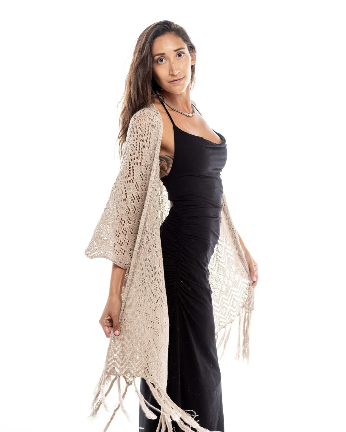 Knitted Open Front Cardigan Stardust