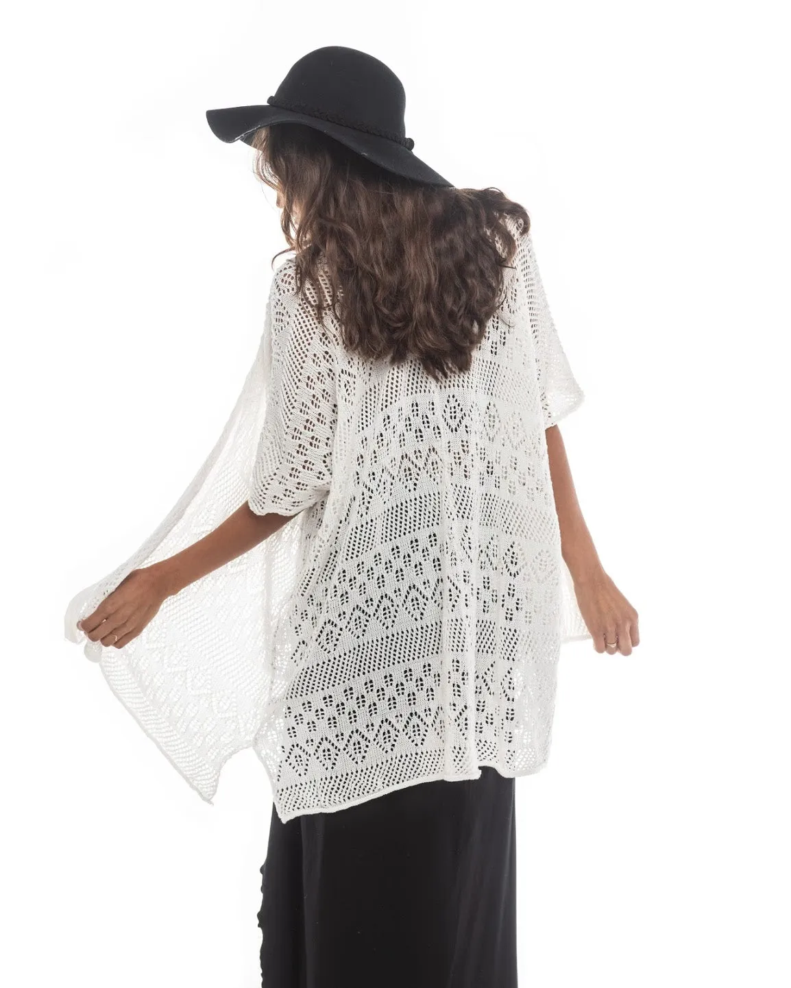 Knitted Open Front Top Shawl Motiv