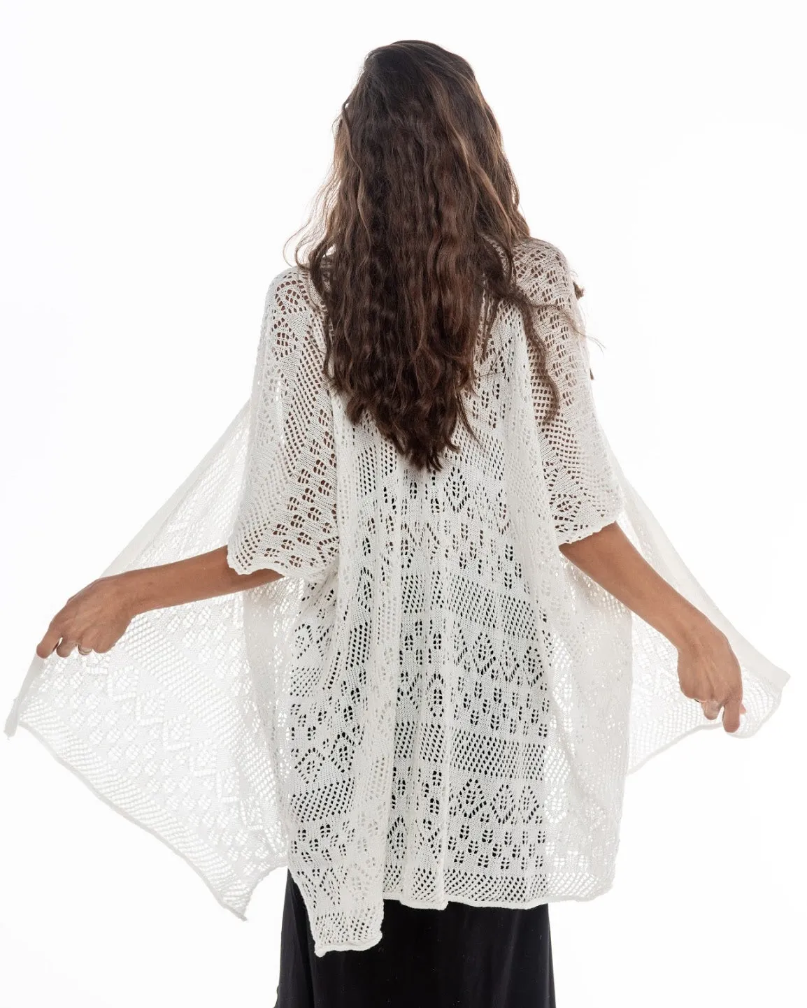 Knitted Open Front Top Shawl Motiv