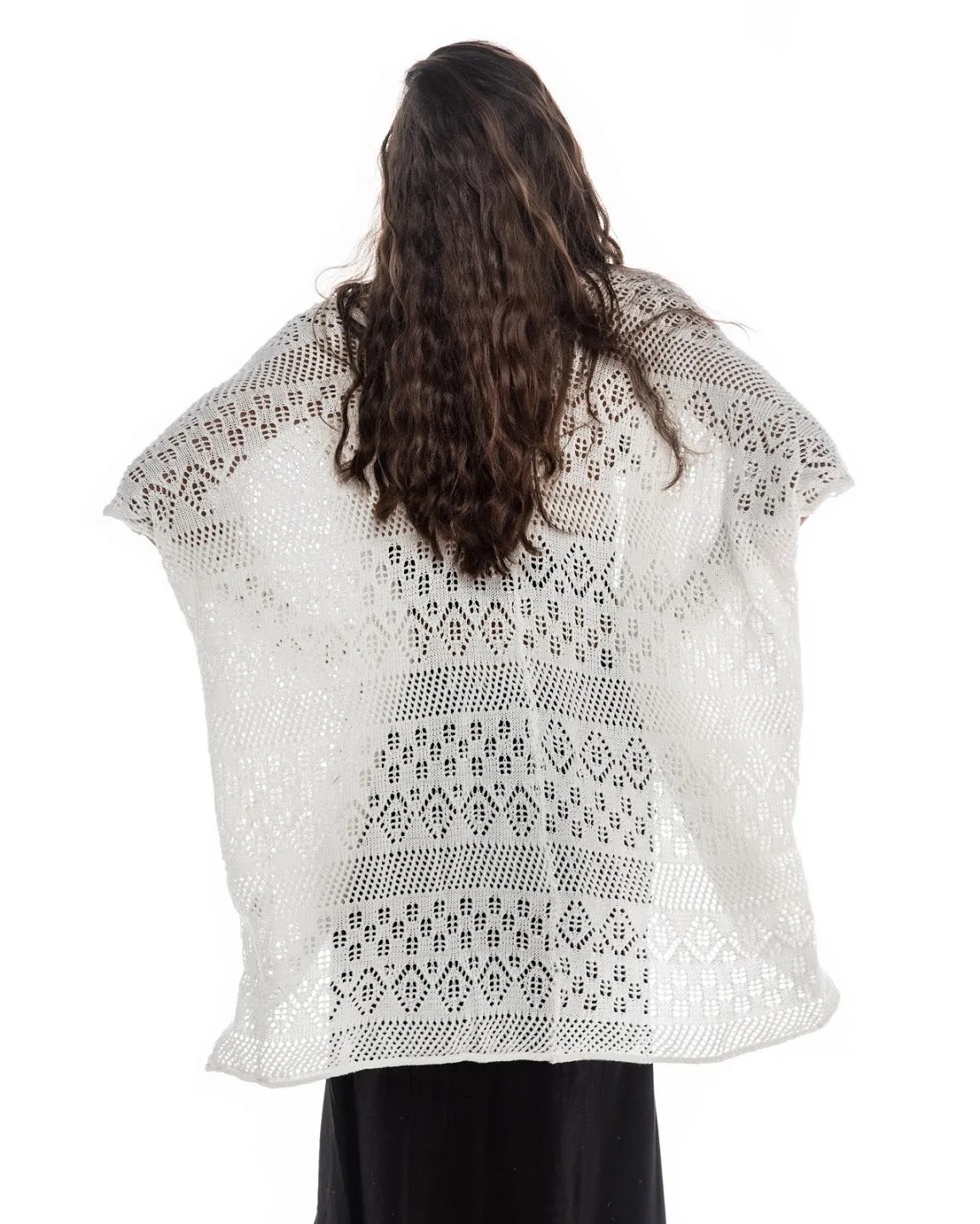 Knitted Open Front Top Shawl Motiv