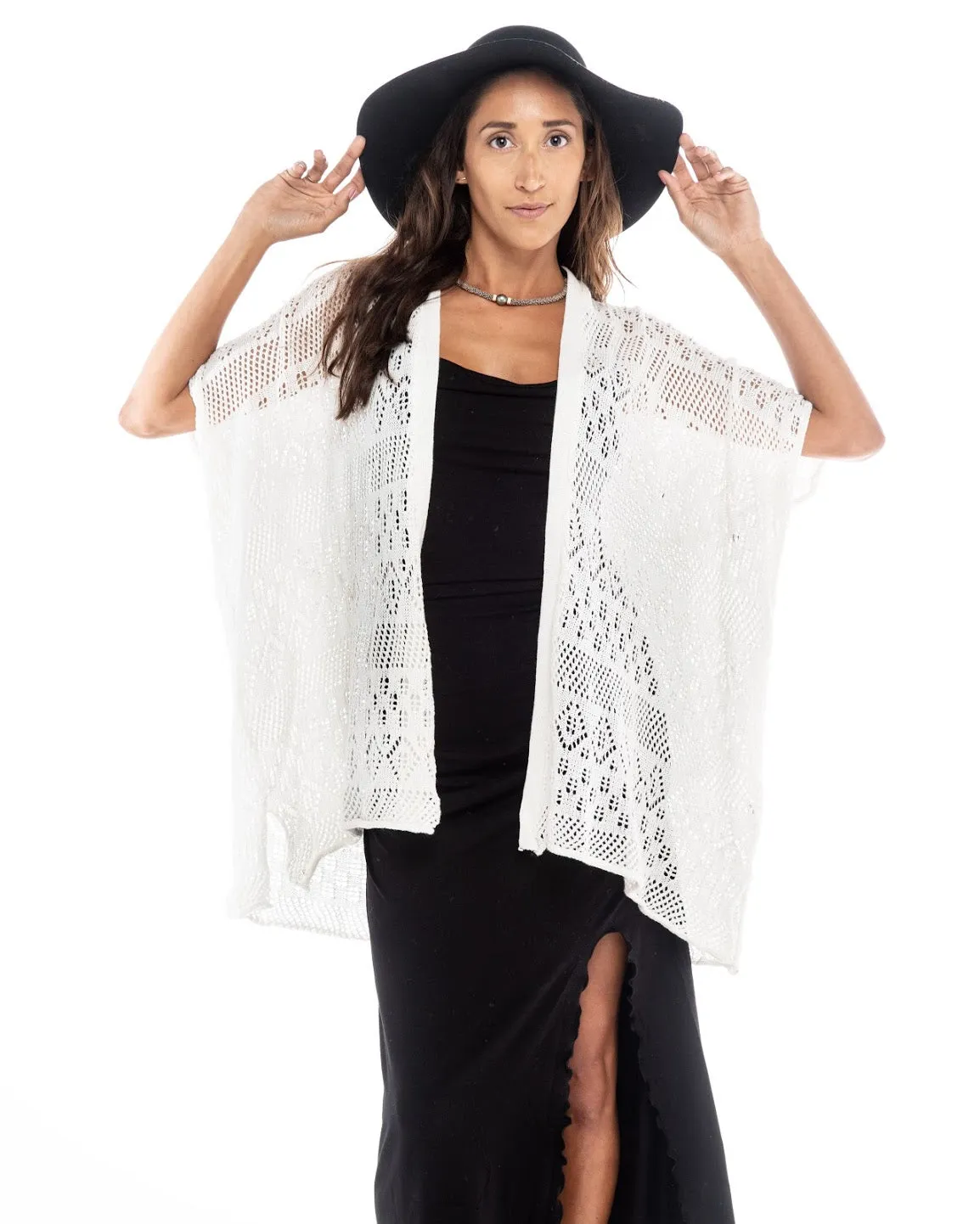 Knitted Open Front Top Shawl Motiv