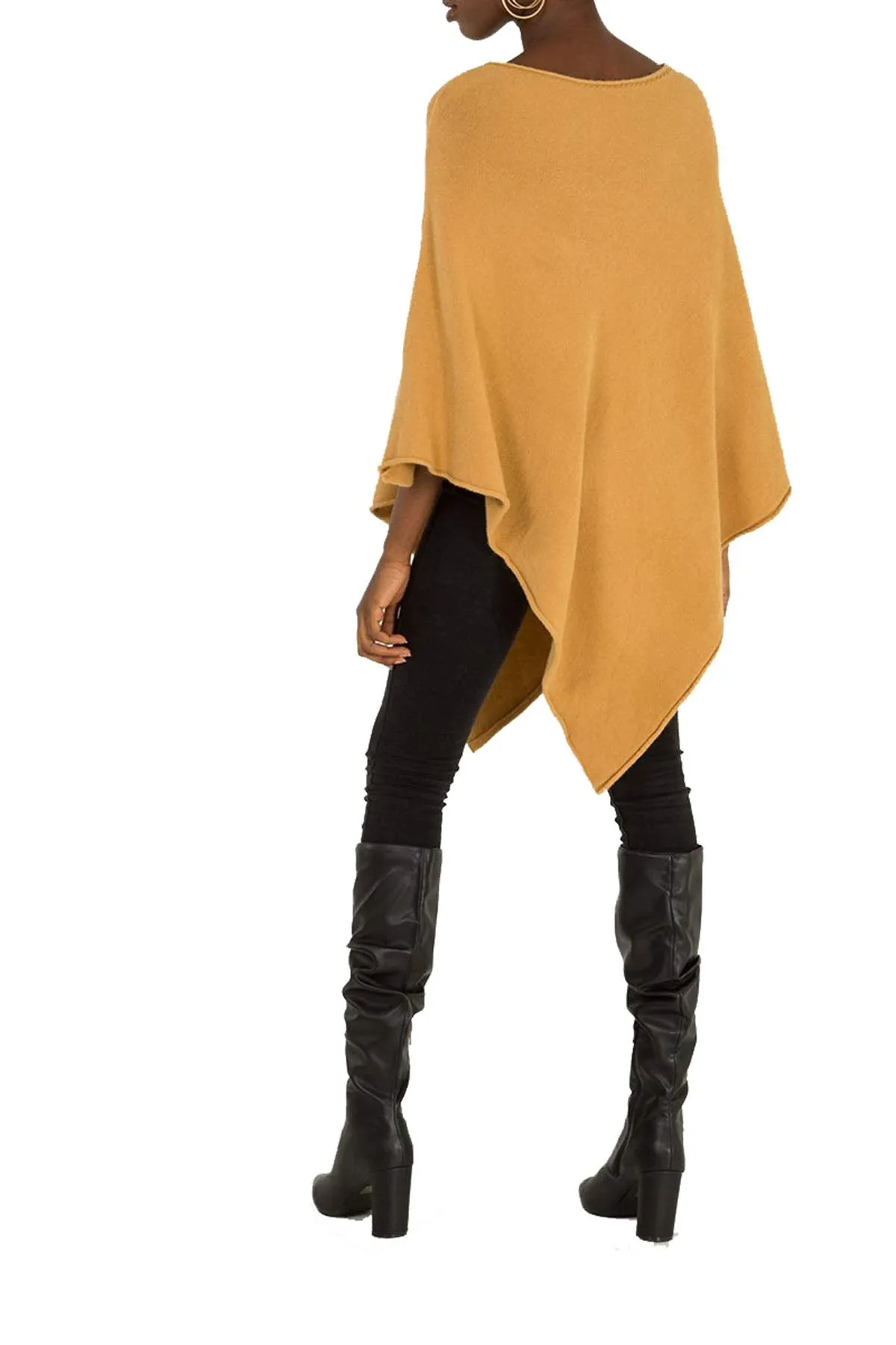 Ladies Italian Knitted  Star Poncho Womens Ribbed Star Asymmetric Hem Cape Shawl