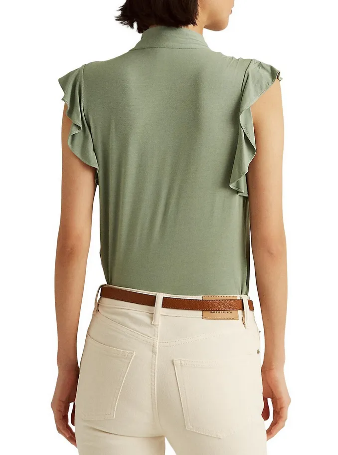 Lauren Ralph Lauren Ruffled-Sleeve Top