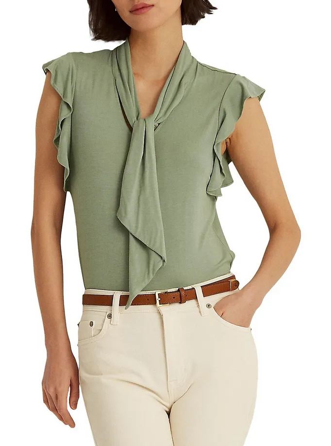 Lauren Ralph Lauren Ruffled-Sleeve Top