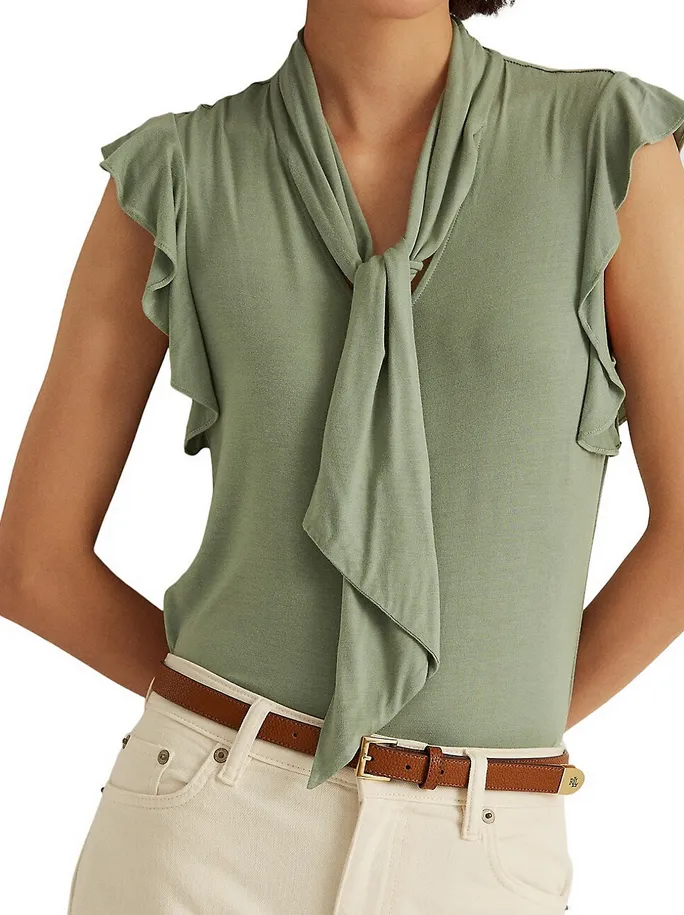 Lauren Ralph Lauren Ruffled-Sleeve Top