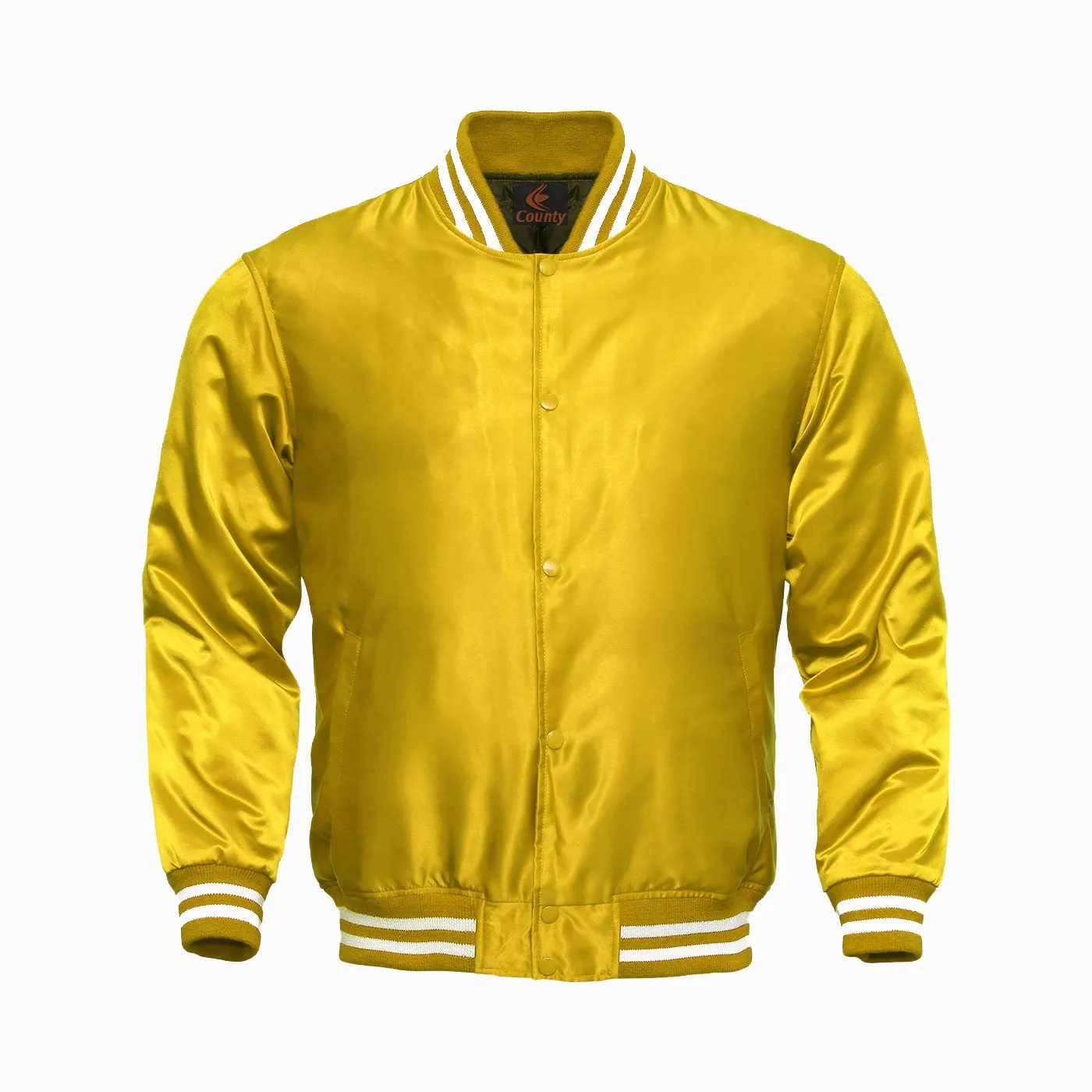 Letterman Jacket Yellow Satin Jacket Ladies Varsity Jacket