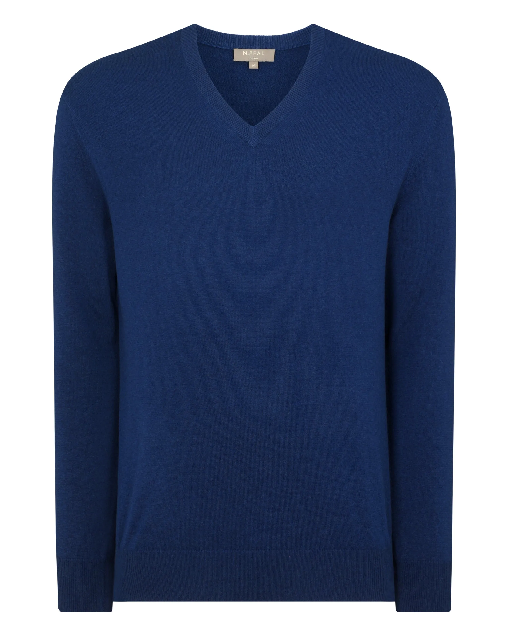 Men's Burlington V Neck Cashmere Jumper French Blue