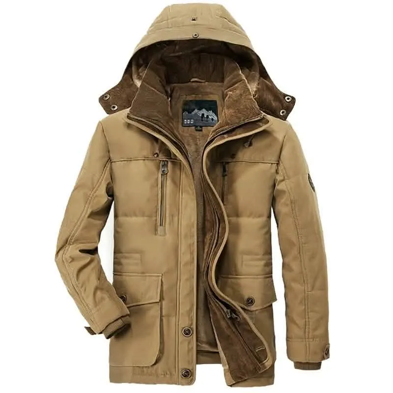 Men's Fleece-Lined Insulated Hooded Winter Parka Coat