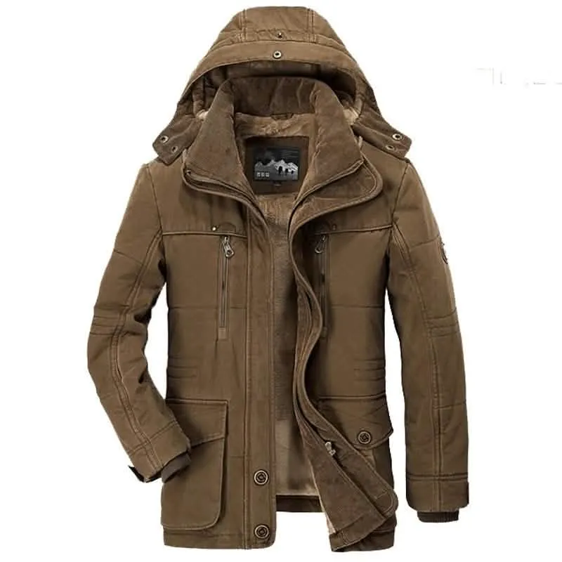 Men's Fleece-Lined Insulated Hooded Winter Parka Coat