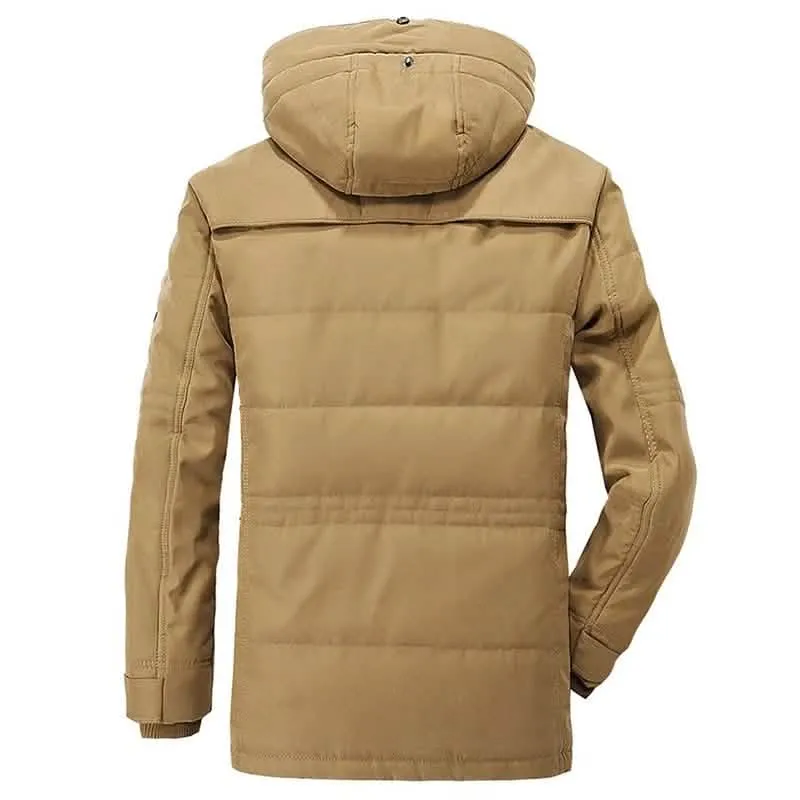 Men's Fleece-Lined Insulated Hooded Winter Parka Coat