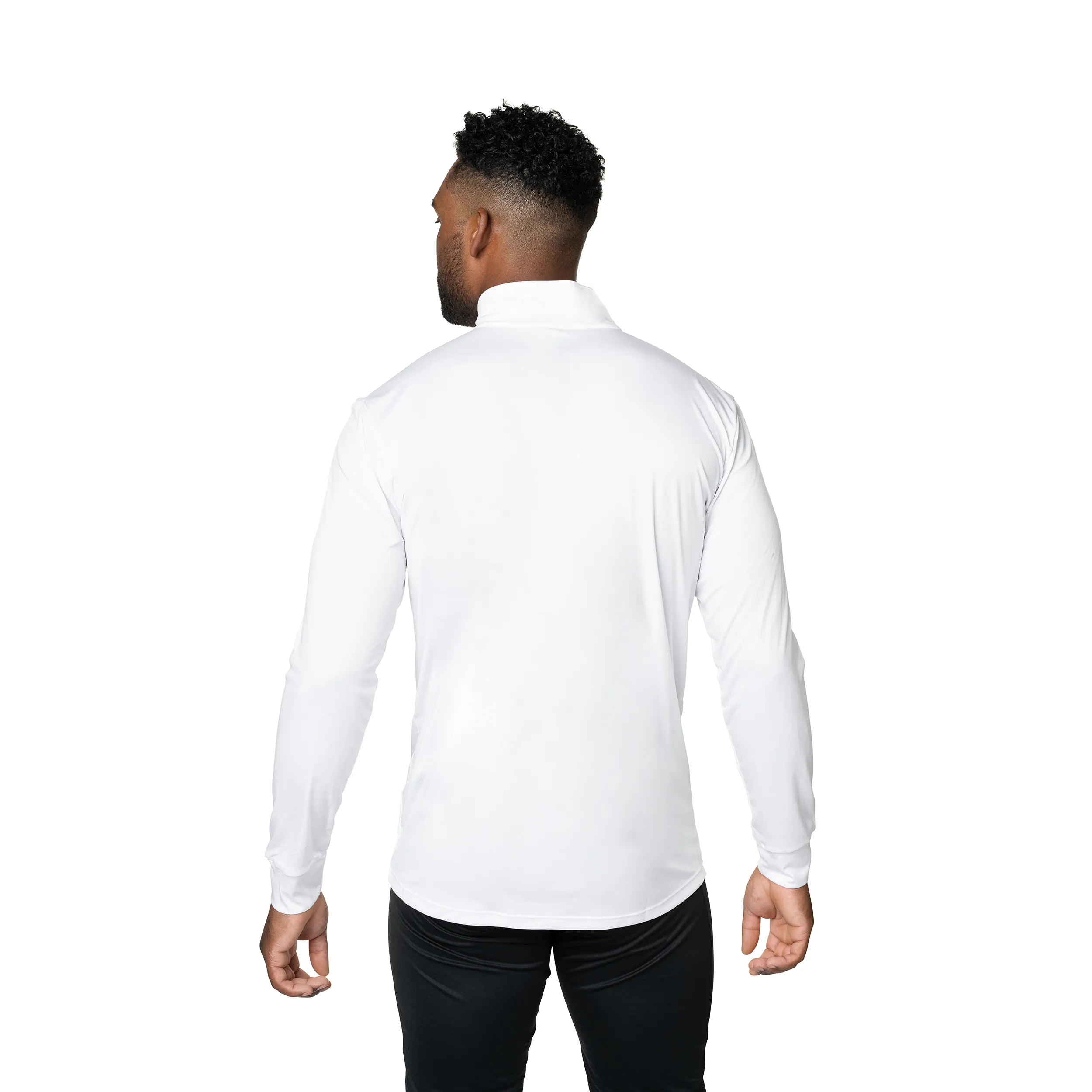 Men's Peach Skins Solid Zip-T - White