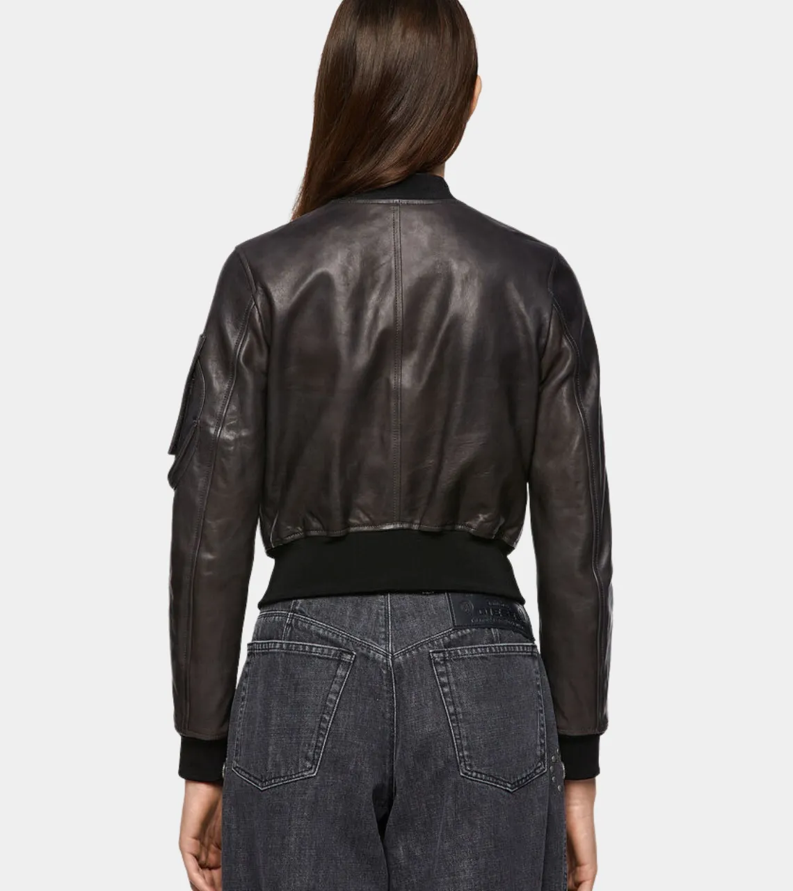 Minimalistic Women’s Leather Bomber Jacket