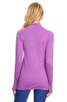 Mock Neck Half Zip Active Pullover Top