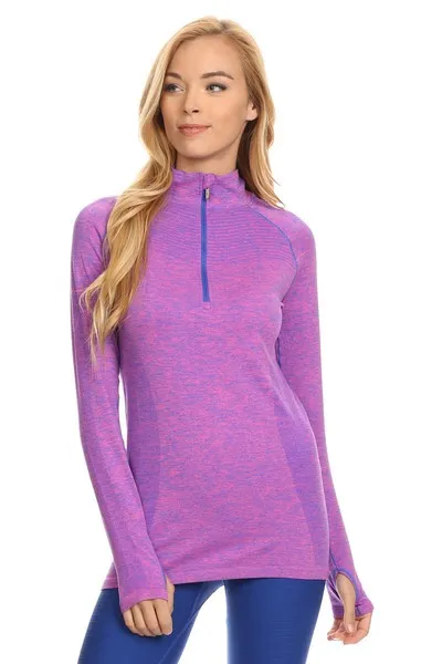 Mock Neck Half Zip Active Pullover Top