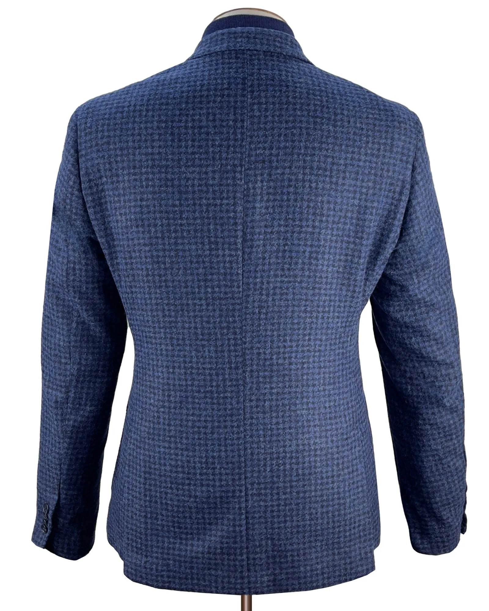 Modena Blazer - Mixed Blue Alpaca & Wool Vichy