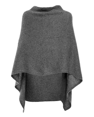 NEW FALL 24 - Pure Cashmere Asymmetric Poncho Black