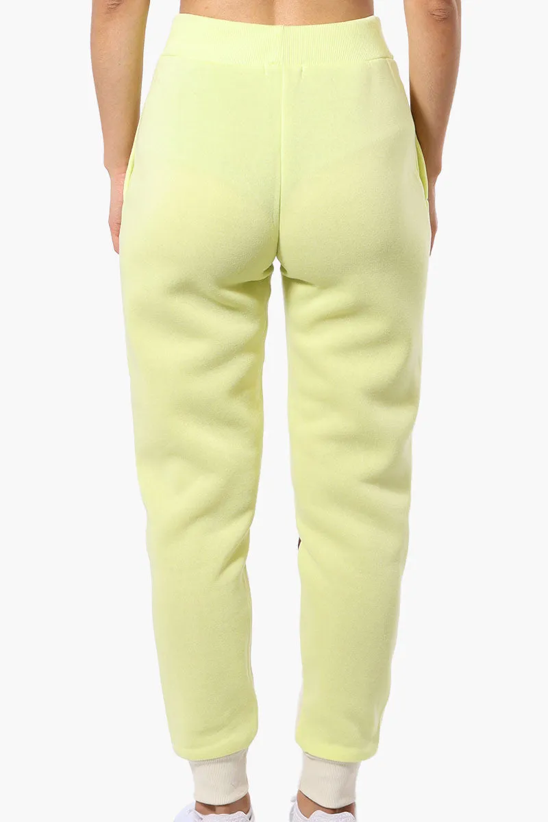 New Look Fleece Colour Block Joggers - Yellow