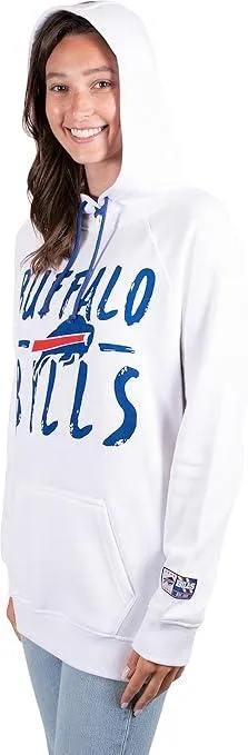 NFL Official Women's Super Soft Tie Neck Pullover Hoodie Sweatshirt|Buffalo Bills