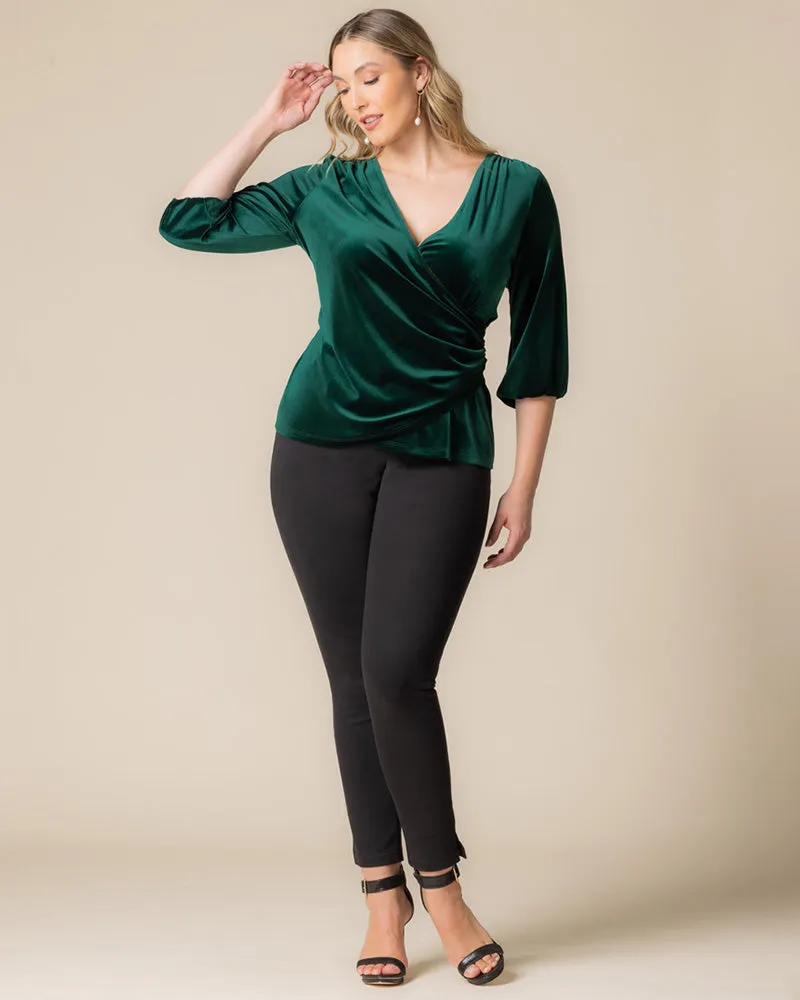 Odette Velvet Faux Wrap Top