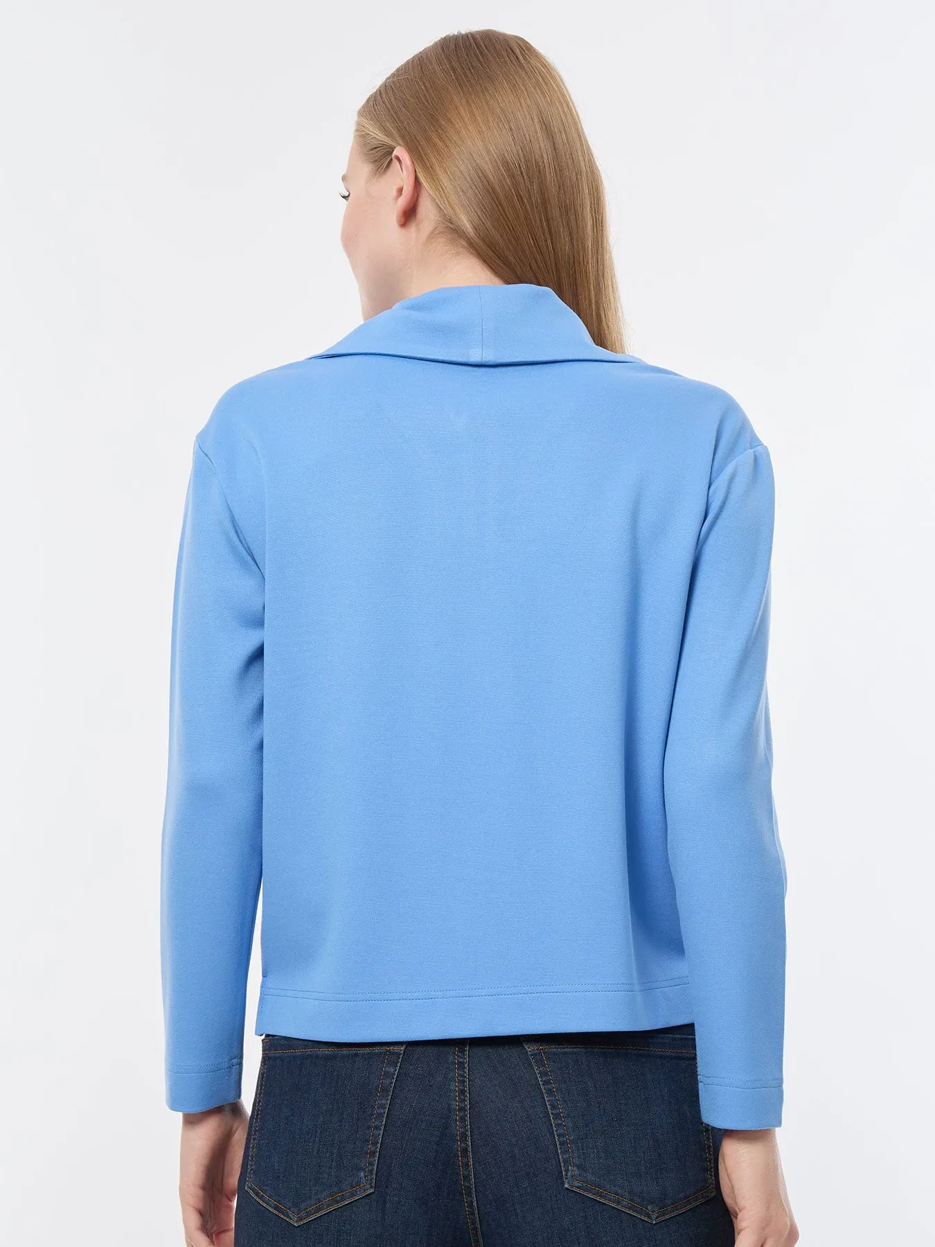 Quarter Zip Pull-Over Top, Serenity Knit