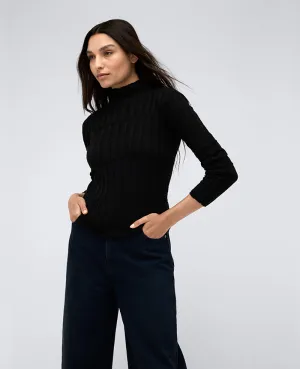 Ribbed Long Sleeve Mock Neck Sweater