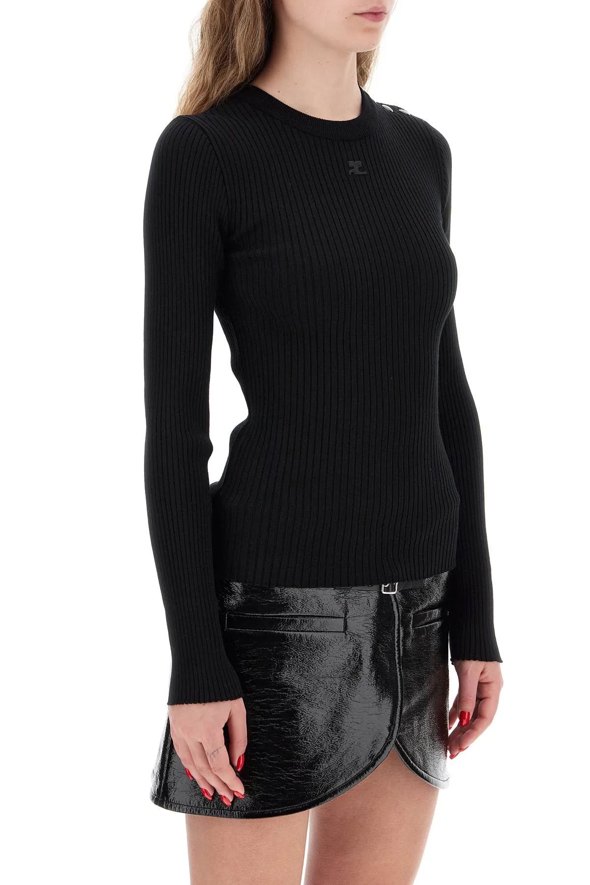 Ribbed Stretch Knit Top