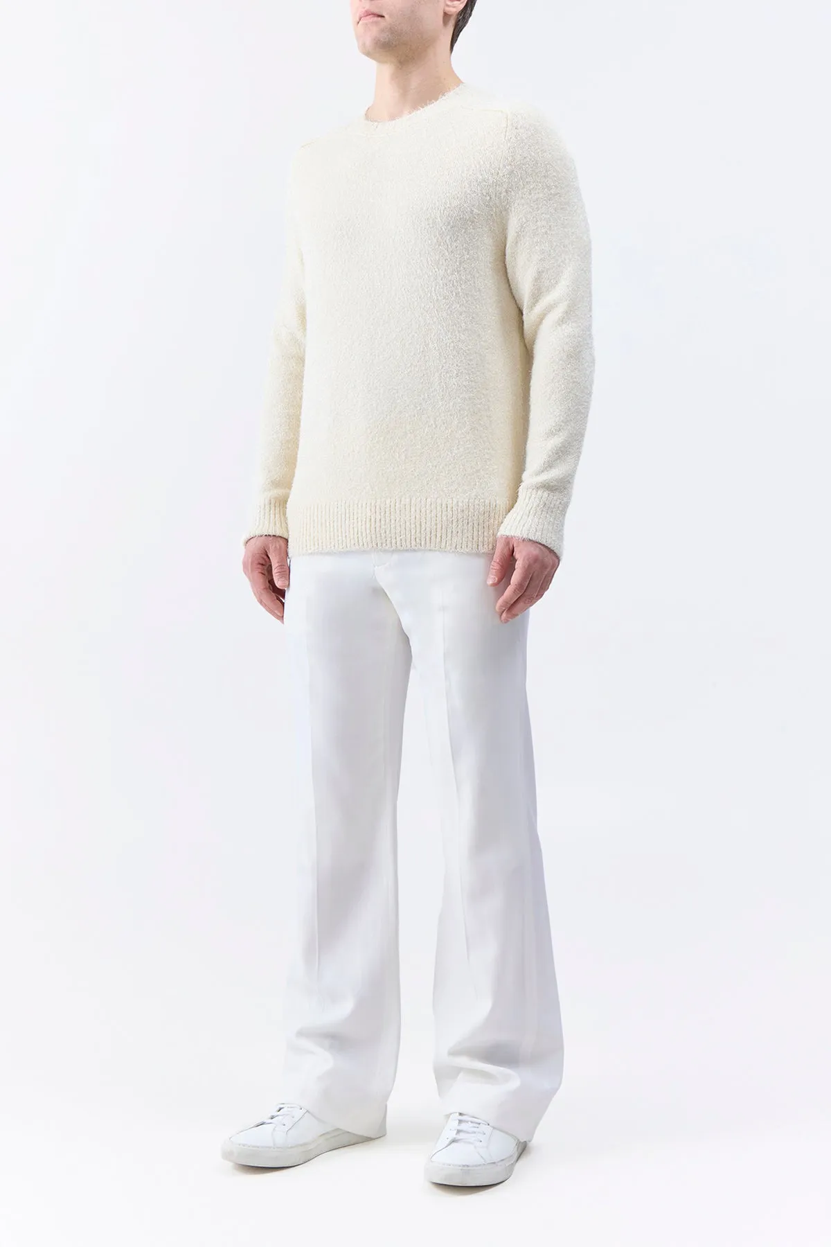 Shorehan Knit Sweater in Ivory Silk Cashmere