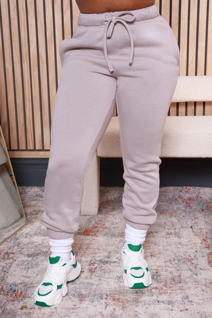 Step On It High Rise Joggers - Ash Mocha