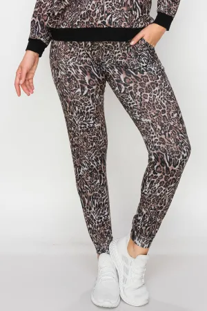 Striking Leopard Print High-Rise Joggers