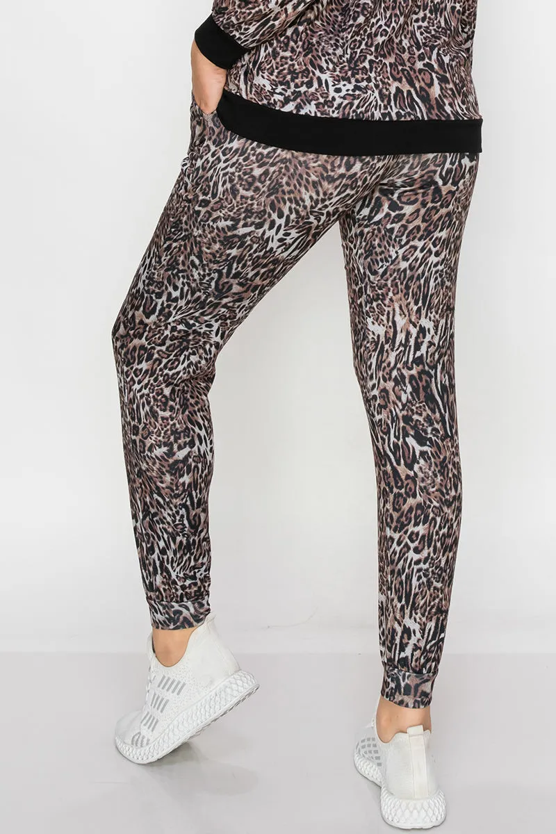 Striking Leopard Print High-Rise Joggers