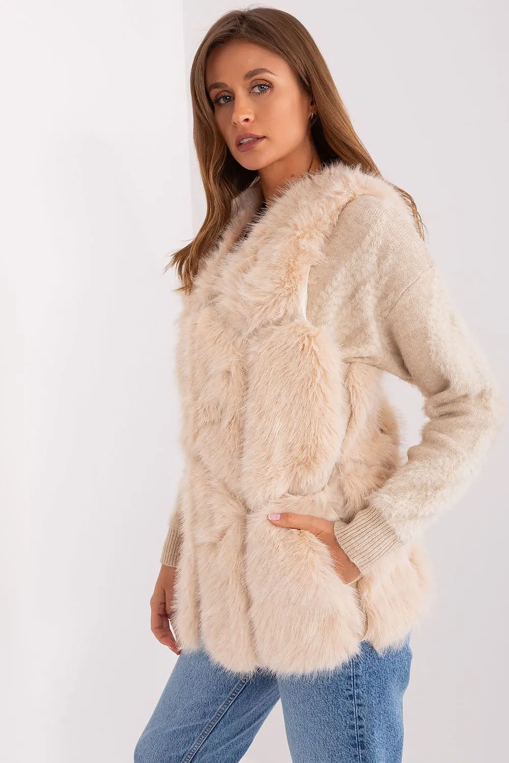 TEEK - Faux Fur Pocketed Gilet