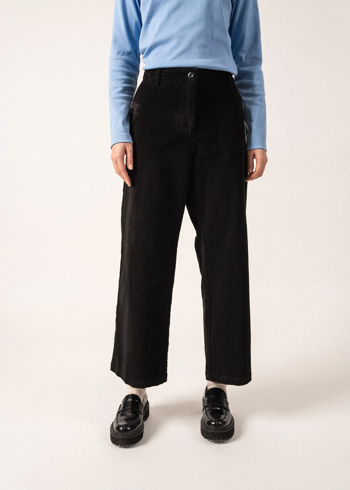 Tess Velvet Trousers - straight cut (NOIR)