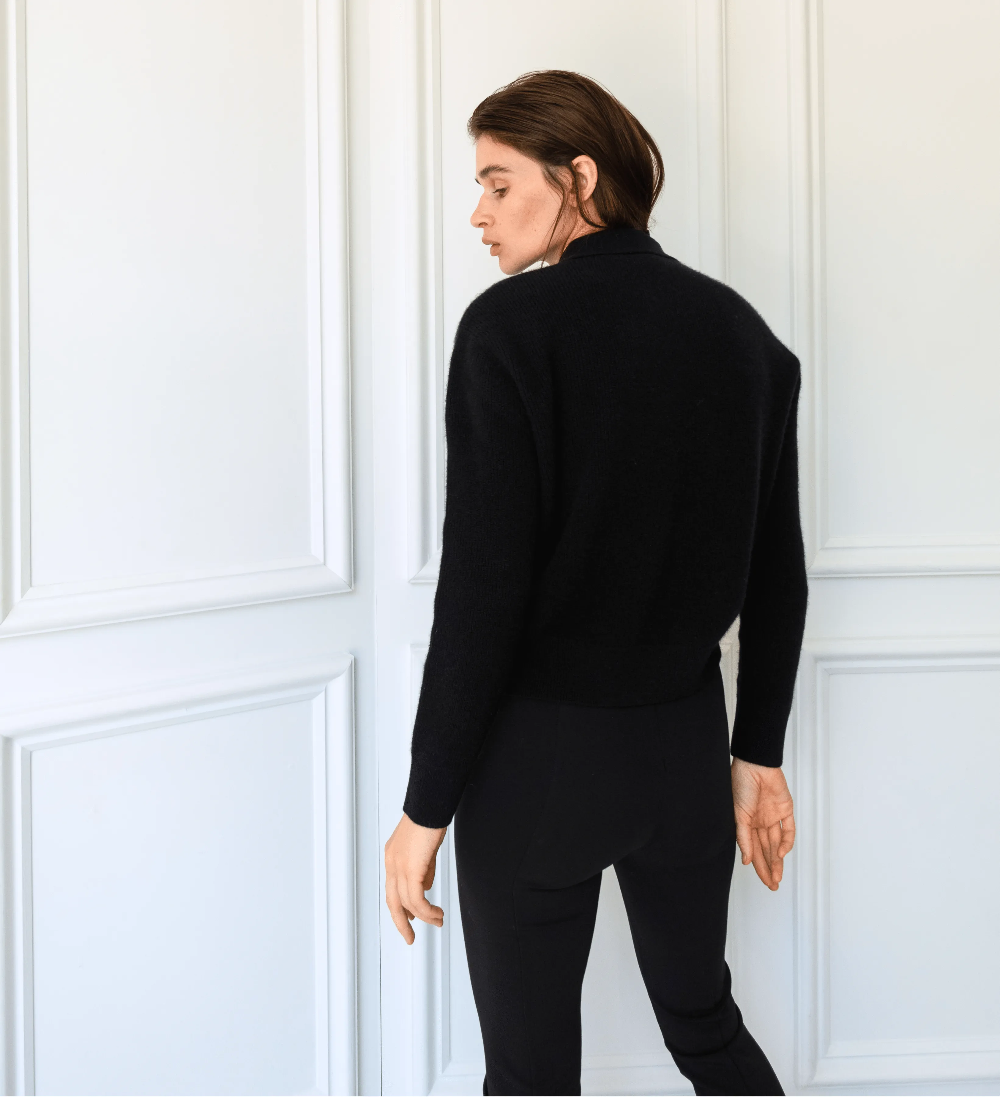 The Polo Collar Cashmere Sweater with Buttons