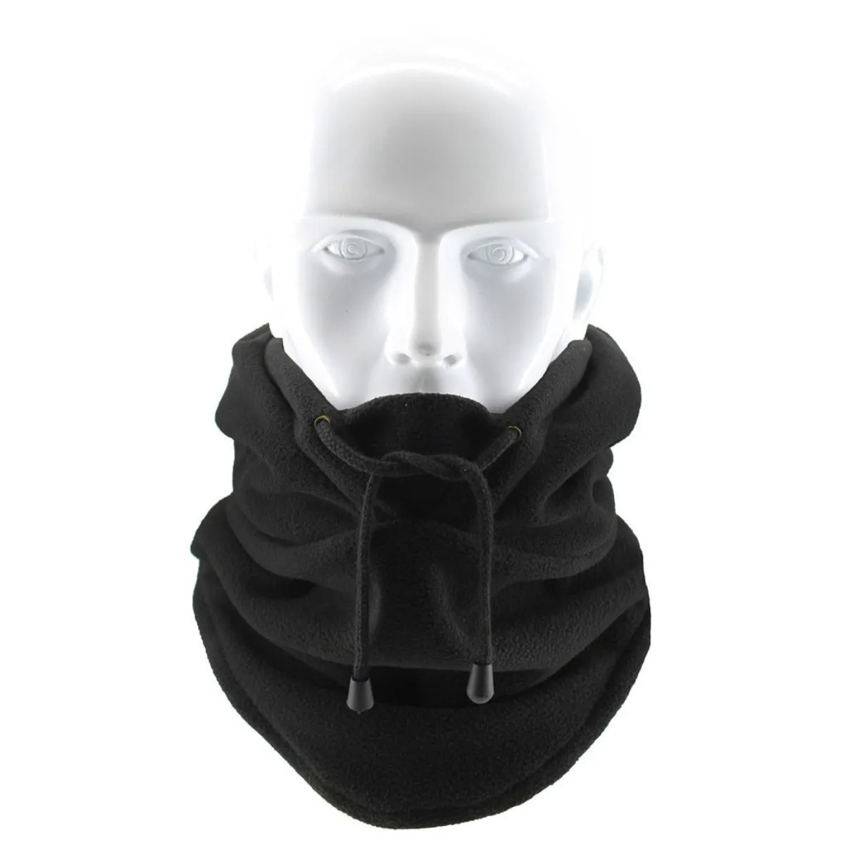 Thermal Fleece Hoodie Face Cover - Light Gray