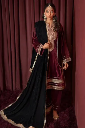 Threads & Motifs - 3 PC Velvet Collection 2024 - 9119