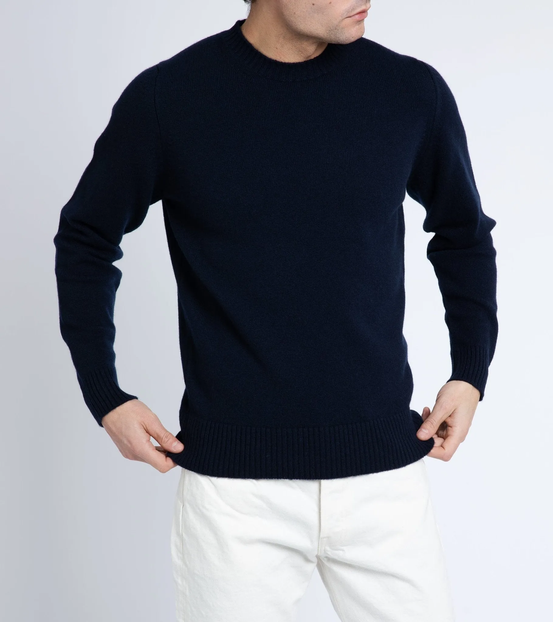 Trunk Dover Cashmere Crew Neck Sweater: Navy