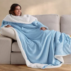 Ultra Plush Sherpa Blanket Hoodie with Large Pocket