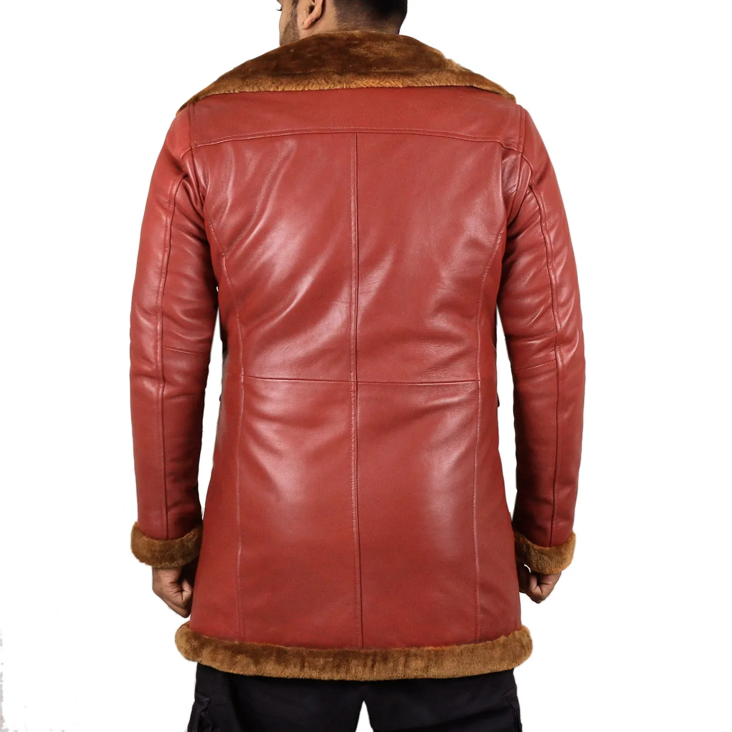 Ulyxis Shearling Lined Leather Overcoat