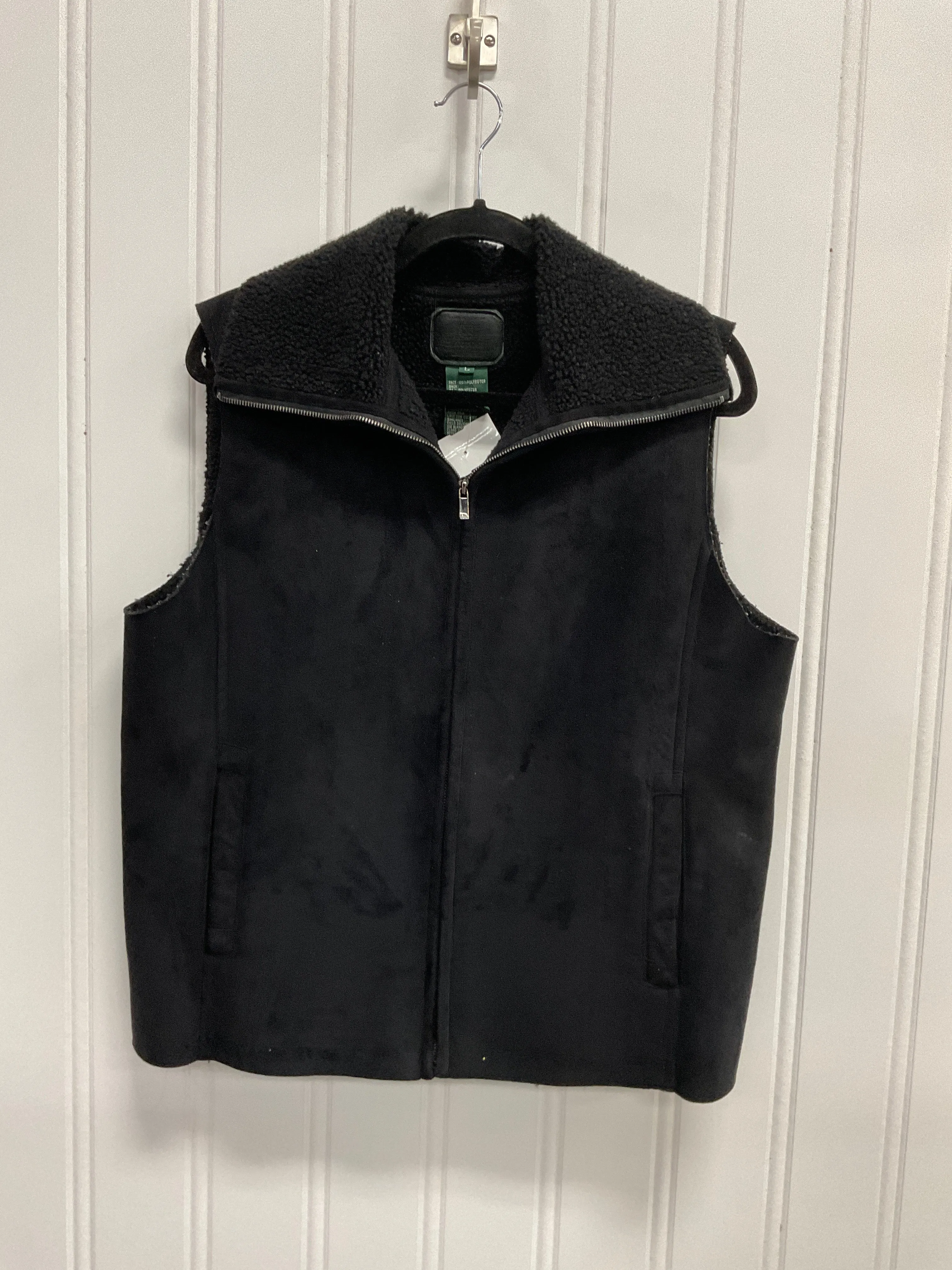 Vest Faux Fur & Sherpa By Lauren By Ralph Lauren In Black, Size:L