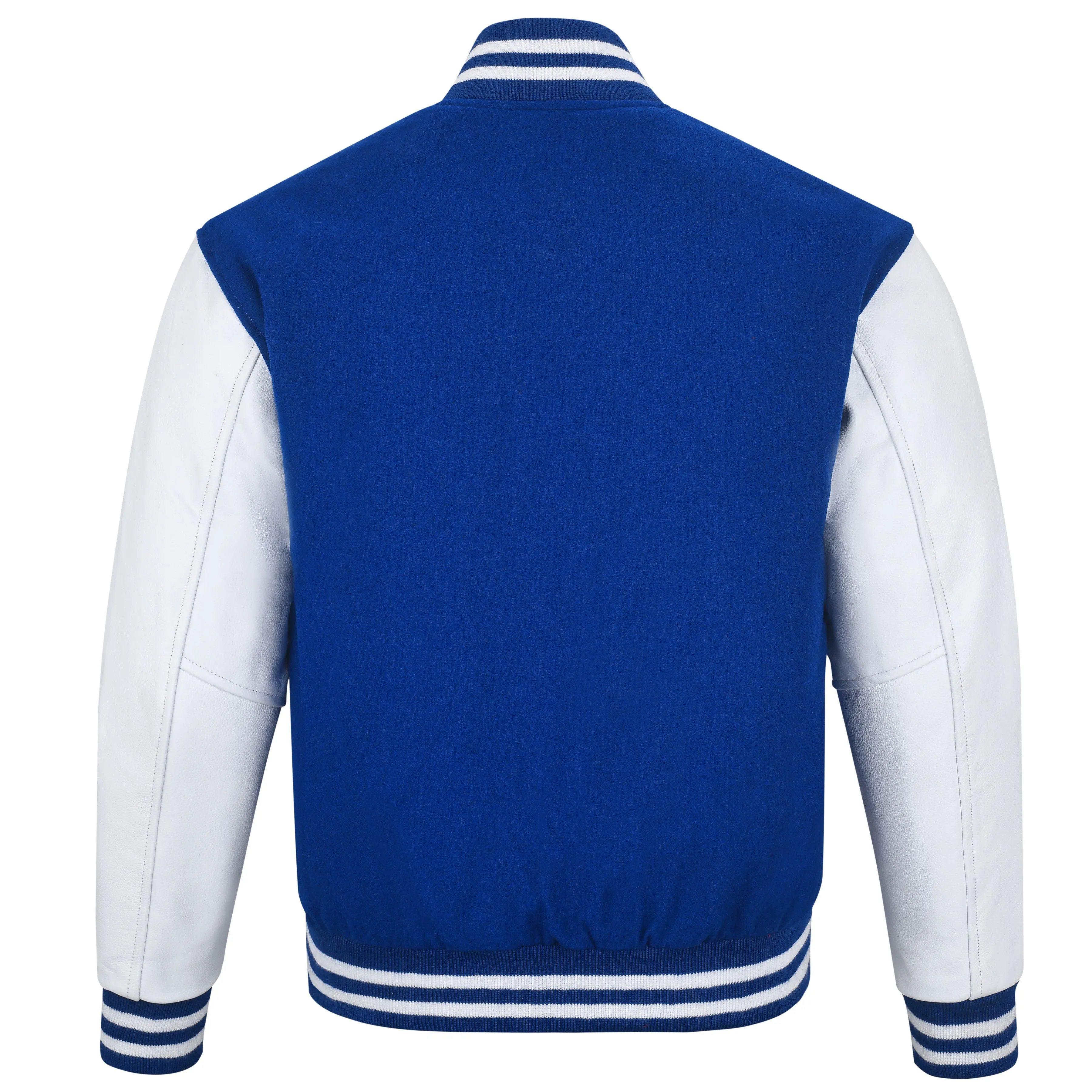 Warrior Gears Classic Hybrid Varsity Jacket for Kids, Toddler Letterman Bomber Jacket for Boys, Unisex Varsity Jacket Girls, Royal Blue Pure Wool Body & White Cowhide Leather Sleeves