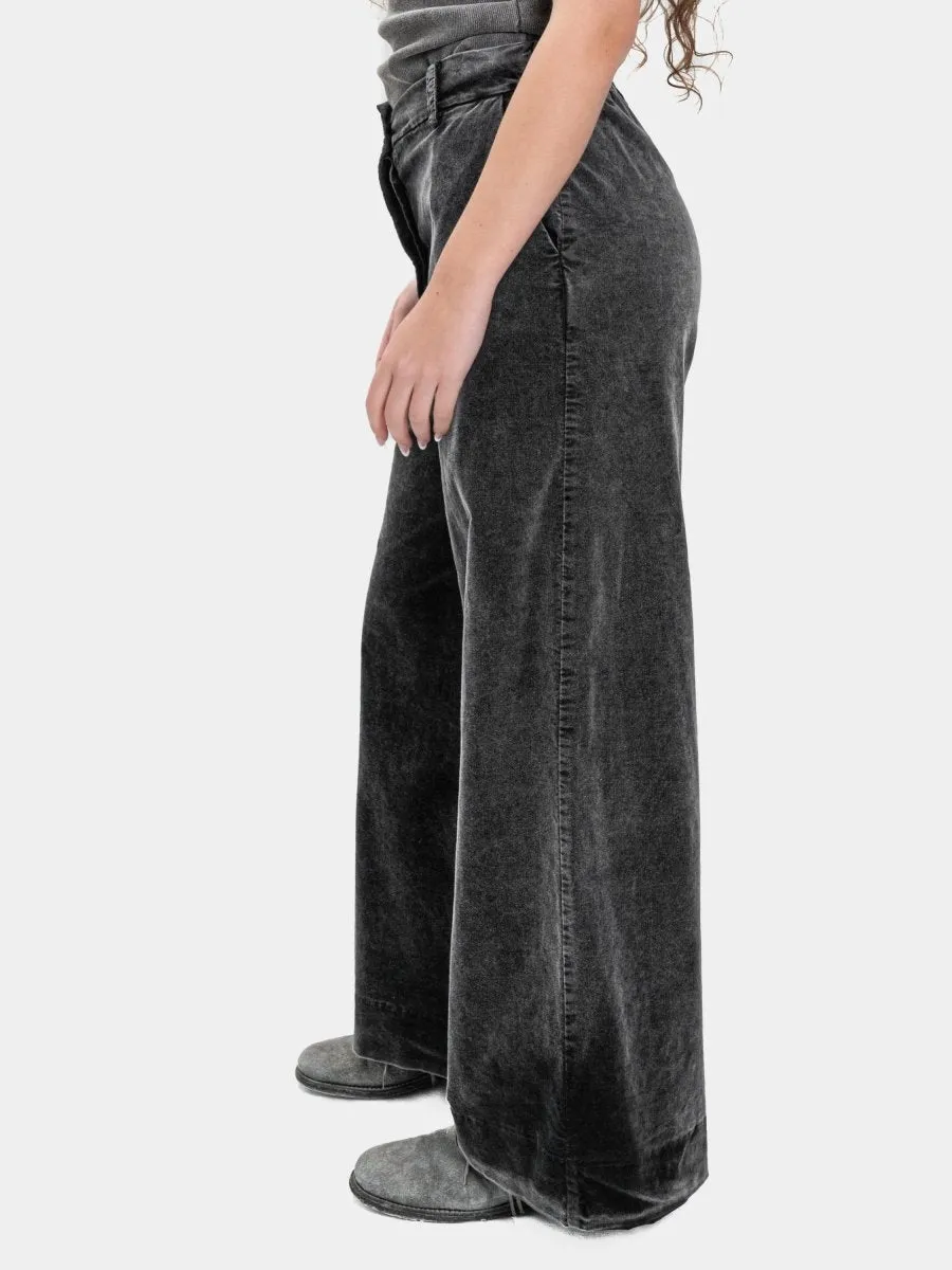 Wide Leg Velvet Trousers