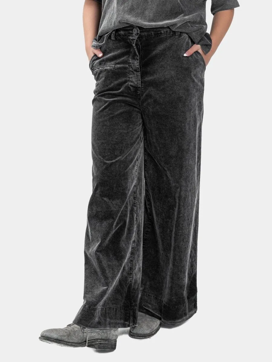 Wide Leg Velvet Trousers