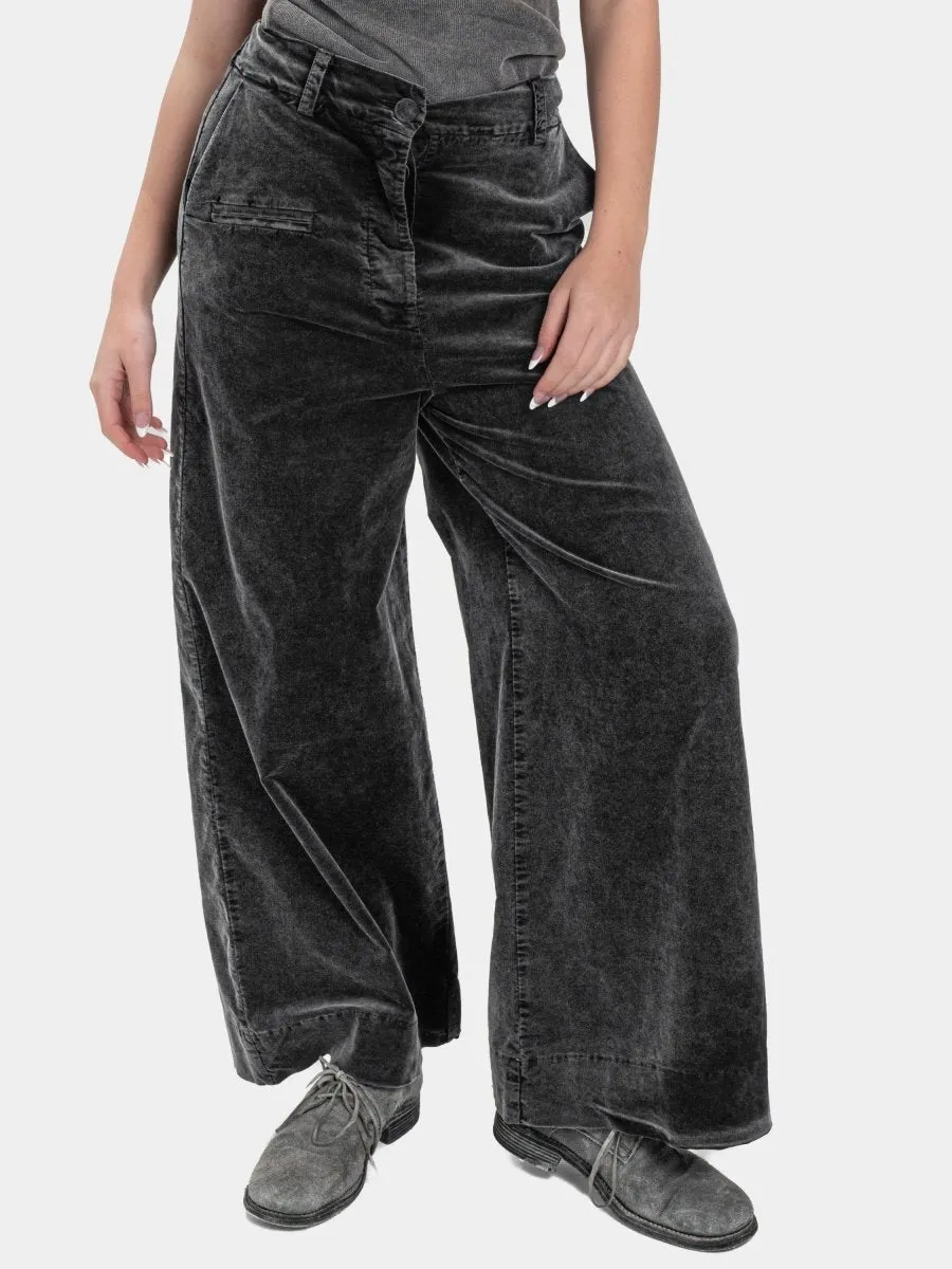 Wide Leg Velvet Trousers