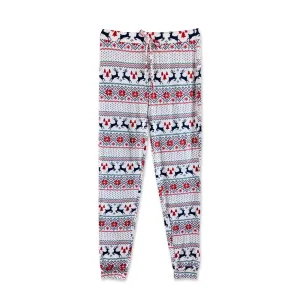 Womens Casual Printed Holiday Cozy Pajama Joggers