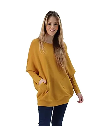 Womens Plaited Back Jumper Italian Knitted  Batwing Top