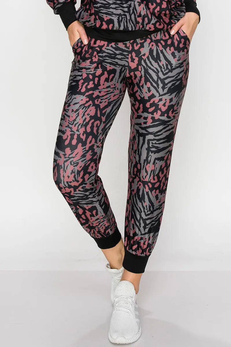 Zebra Meets Cheetah Printed Joggers